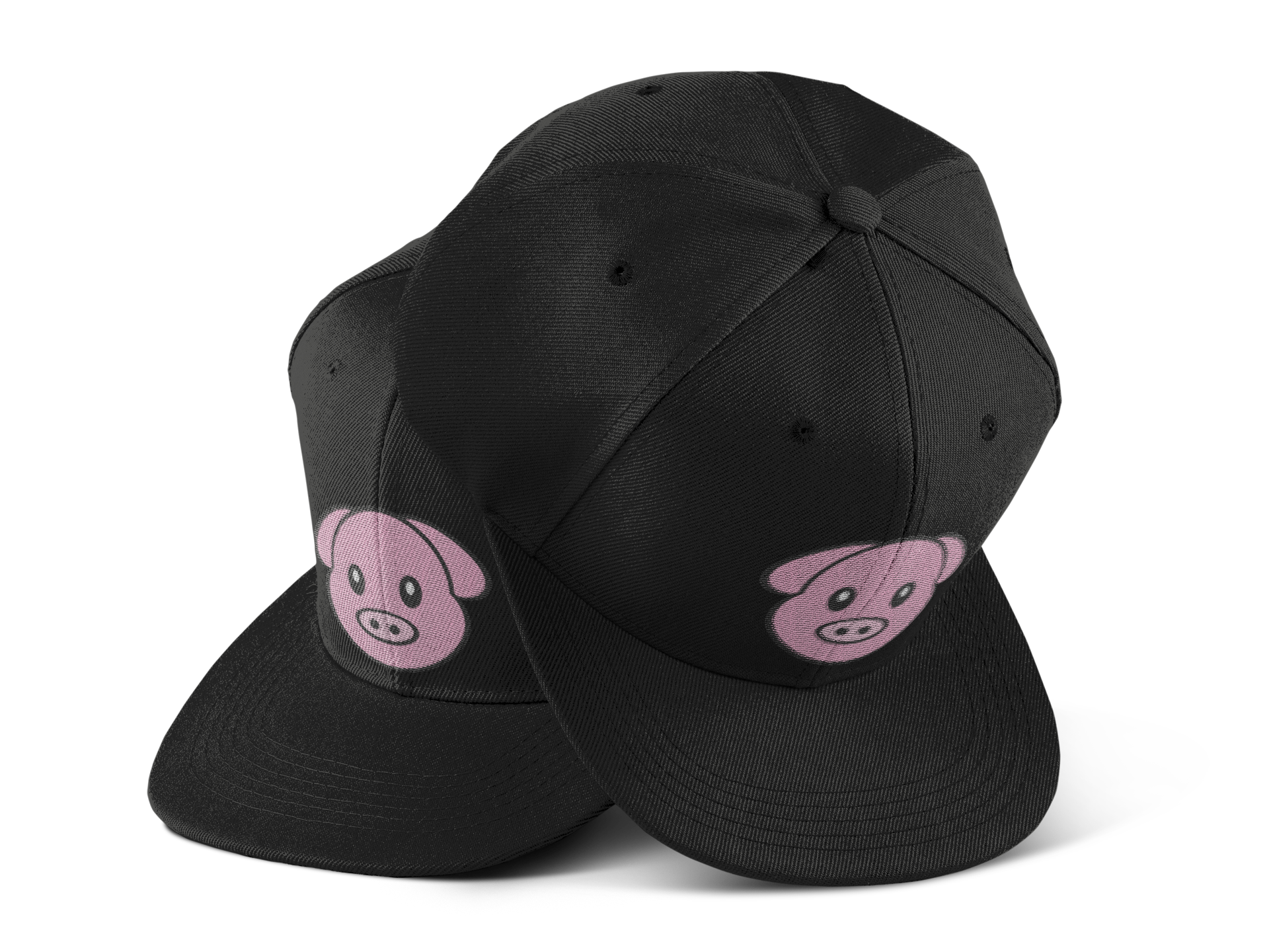 Pig Head Snapback Hat